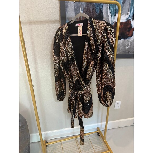 NWT Buddy Love Sequin Wrap Vegas/Party Dress S - Picture 3 of 8